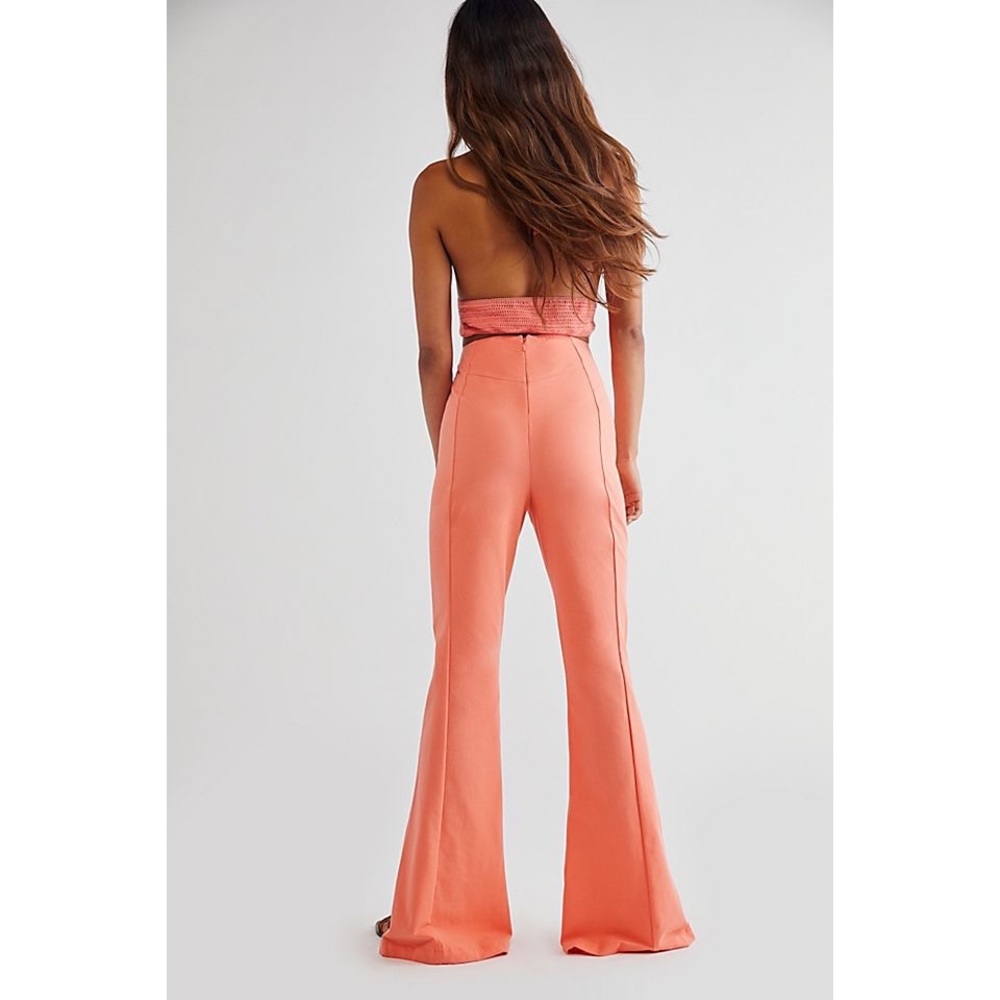 Free people coral real deal flare slit pants - Picture 3 of 9